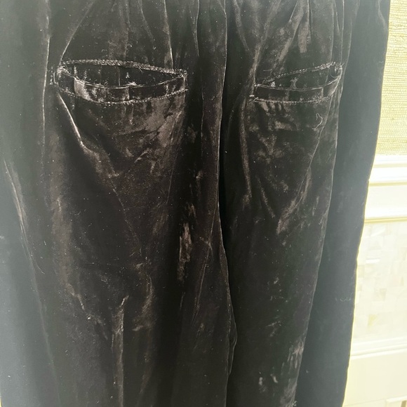 NWT new small Anthropologie wide leg velvet pants black - Picture 10 of 17